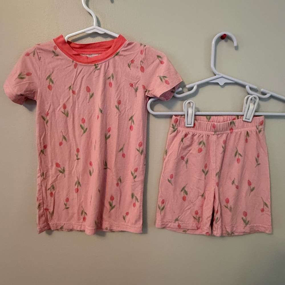 Stitchy Fish Pink Floral Bamboo Pajama Set